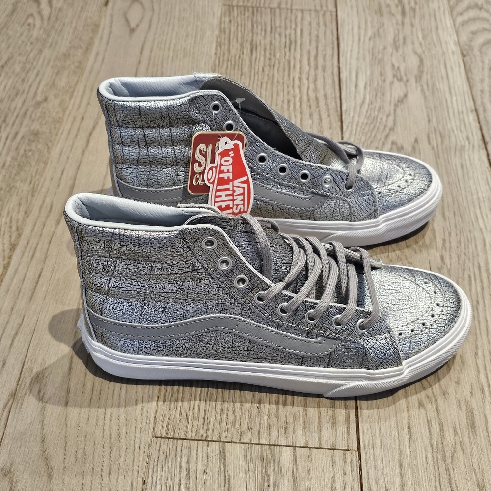 Vans Silver High-Top Sneakers Size 6.5
